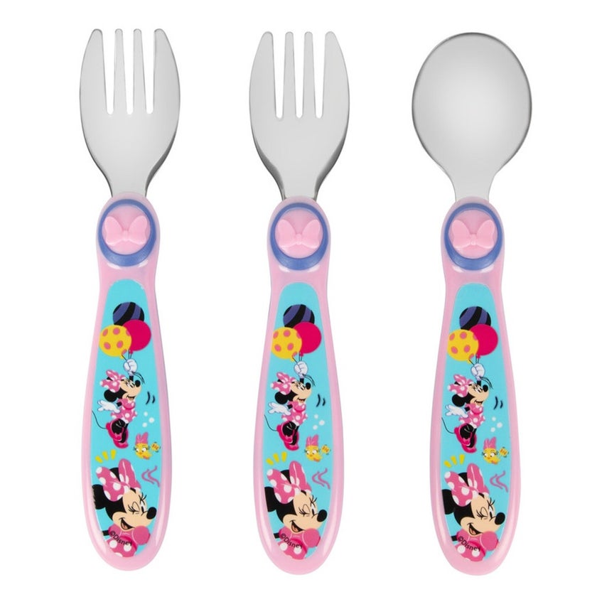 The First Years Disney Junior Minnie Sculpted Flatware Set, Pack of 3's