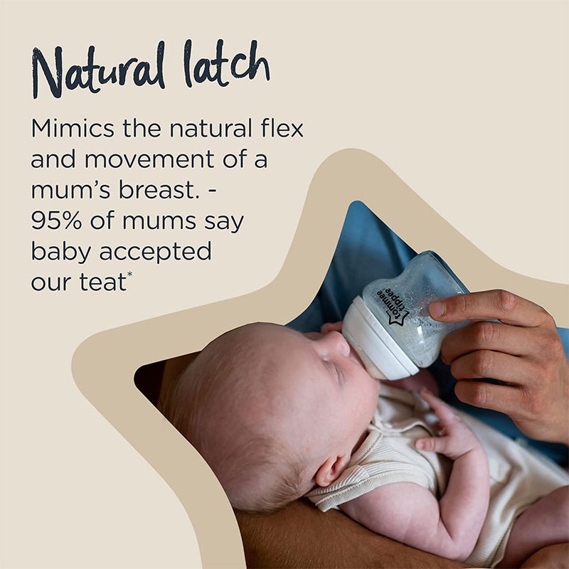 Tommee Tippee Closer To Nature Baby Feeding Bottle For 0 Months+ Babies 260ml-Pack Of 6