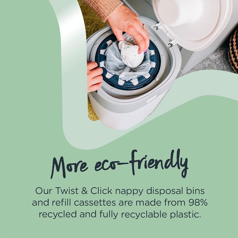 Tommee Tippee Twist And Click Advanced Nappy Disposal Bin-White