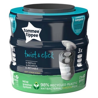 Tommee Tippee Twist & Click Sangenic Universal Cassette For Nappy Disposal-Pack Of 3