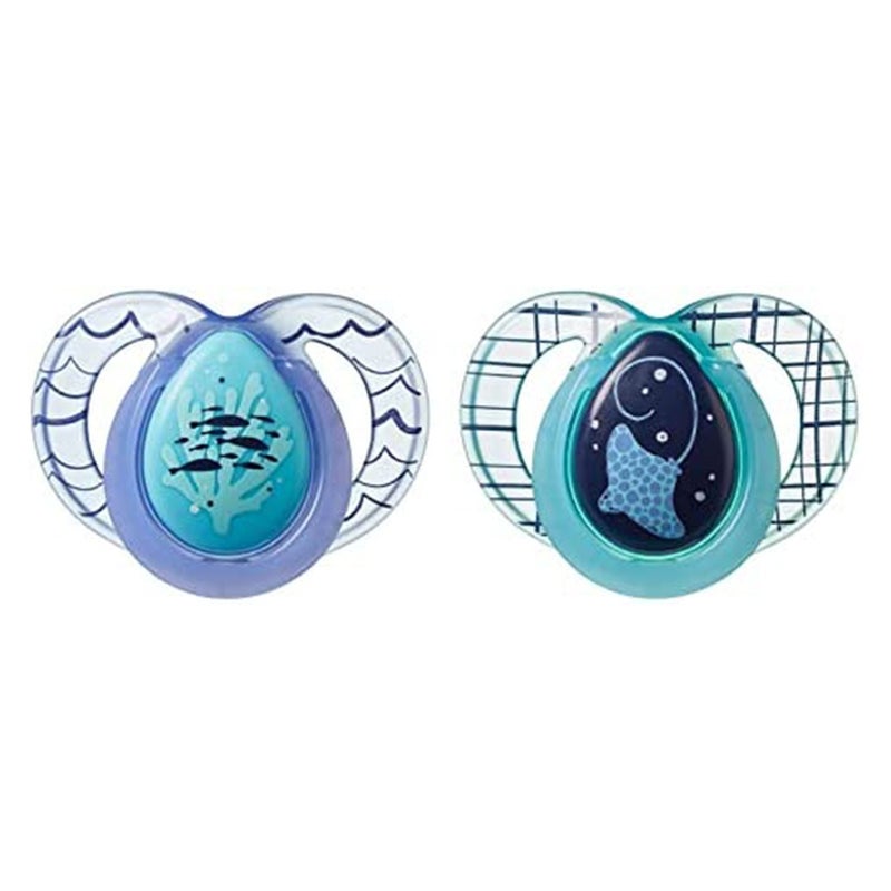 Tommee Tippee Nighttime Soother For Babies 6-18 Months Babies-Pack Of 2