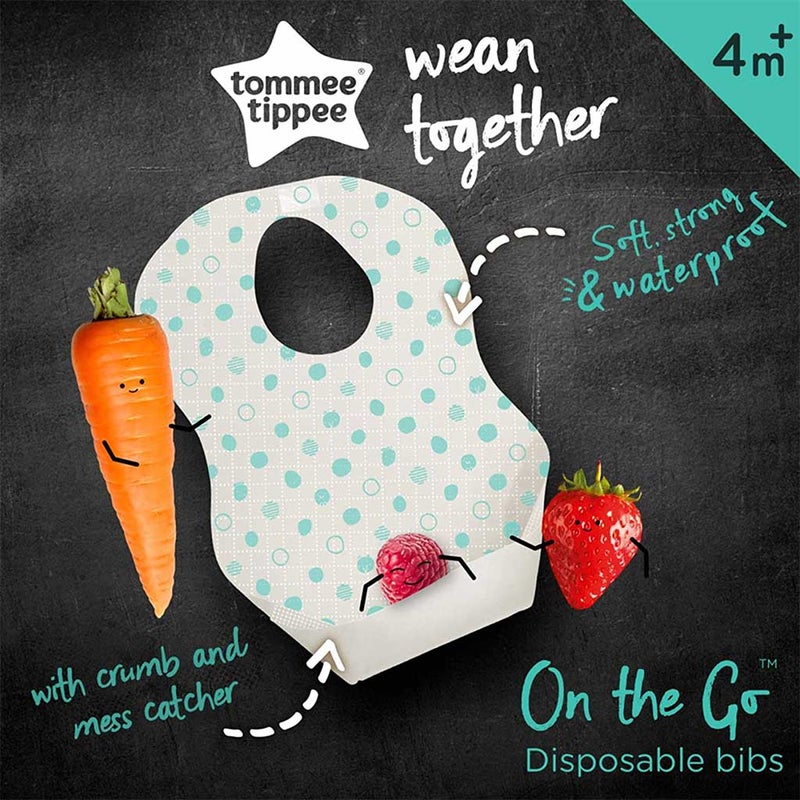 Tommee Tippee Crumb & Mess Catcher Disposable Bibs For babies & Children-Pack of 20