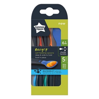 Tommee Tippee Easi Grip Self Feeding Spoon For 6 Months+ Babies-Pack Of 5