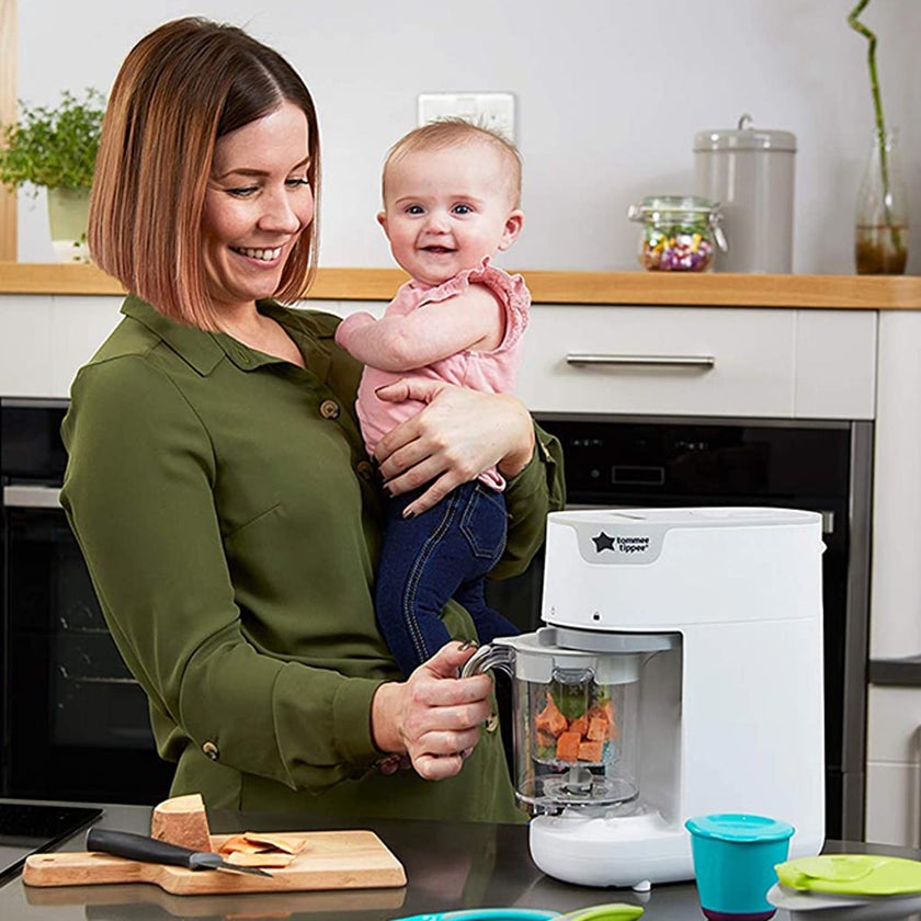 Tommee Tippee Quick Cook Baby Food Maker Steamer Blender-White
