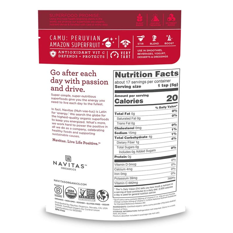 Navitas Organics Plant based Superfood Organic Camu Powder 85g