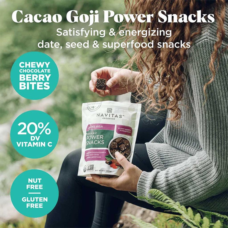 Navitas Organics Plant based Superfood Organic Cacoa + Goji + Dates Power Snack 227g