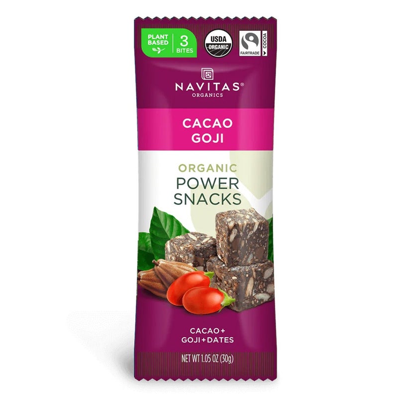 Navitas Organics Organic Cacoa + Goji + Dates Power Snacks 30g, 12's