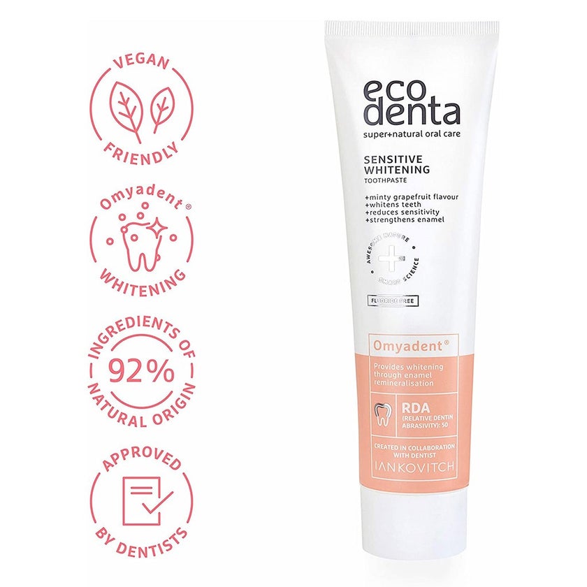 Ecodenta Sensitive Fluoride Free Whitening Toothpaste With Omyadent 100ml