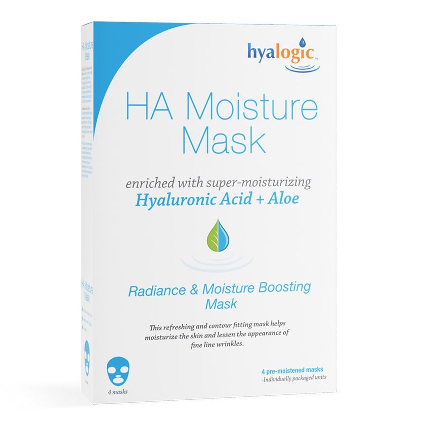 Hyalogic Hyaluronic Acid Radiance And Moisture Boosting Facial Mask, Pack of 4's