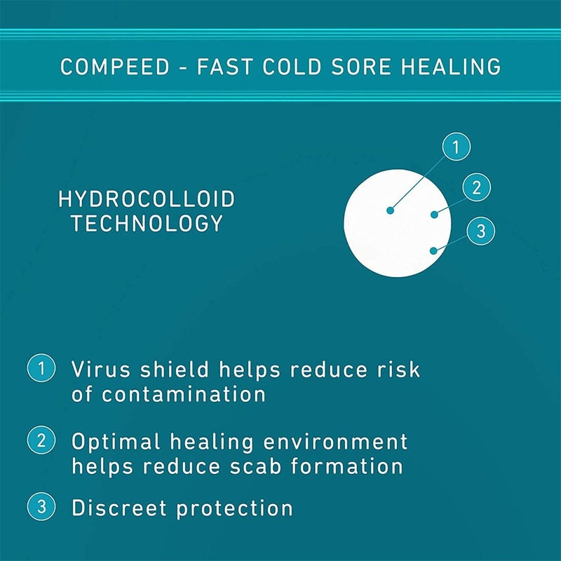 Compeed Discreet Cold Sore Healing Patch, Pack of 15's