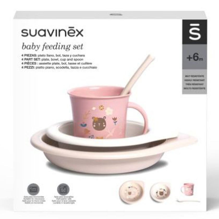Suavinex Into the Forest Toddler Feeding 4 Piece Set For Baby Girls