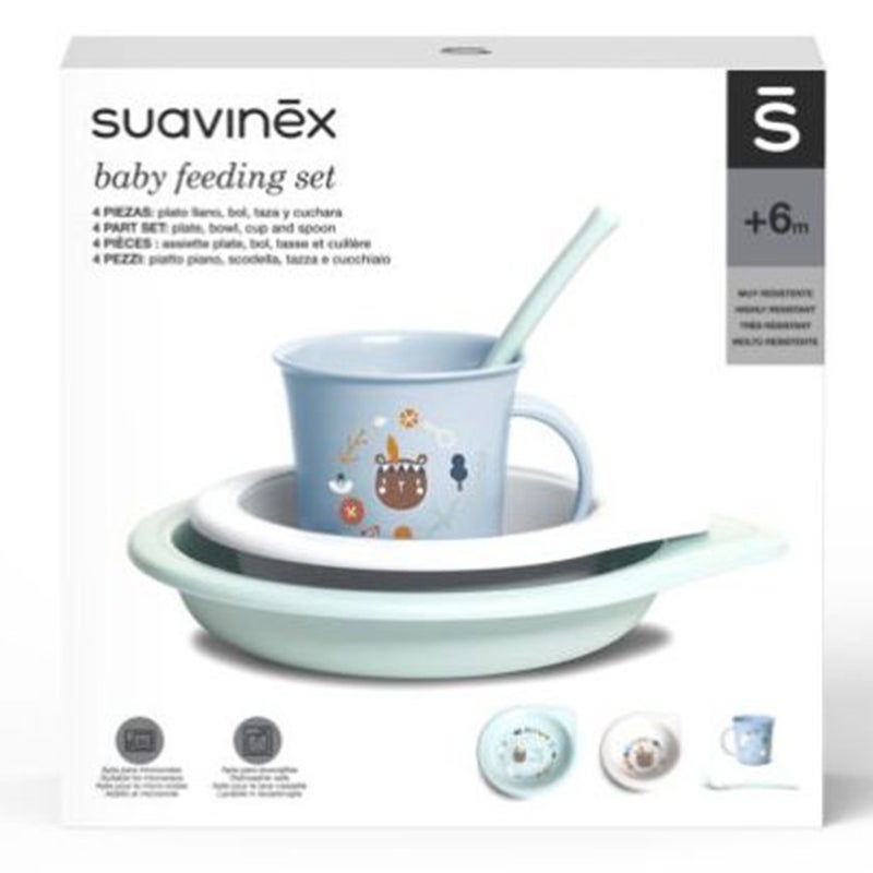 Suavinex Into the Forest Toddler Feeding 4 Piece Set For Baby Boys