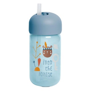 Suavinex Straw Trainer Bottle Forest Blue For Babies L3