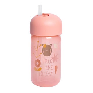 Suavinex Straw Trainer Bottle Forest Pink For Babies L3