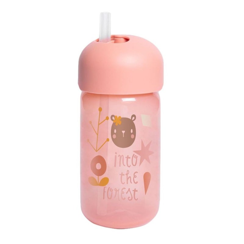 Suavinex Straw Trainer Bottle Forest Pink For Babies L3