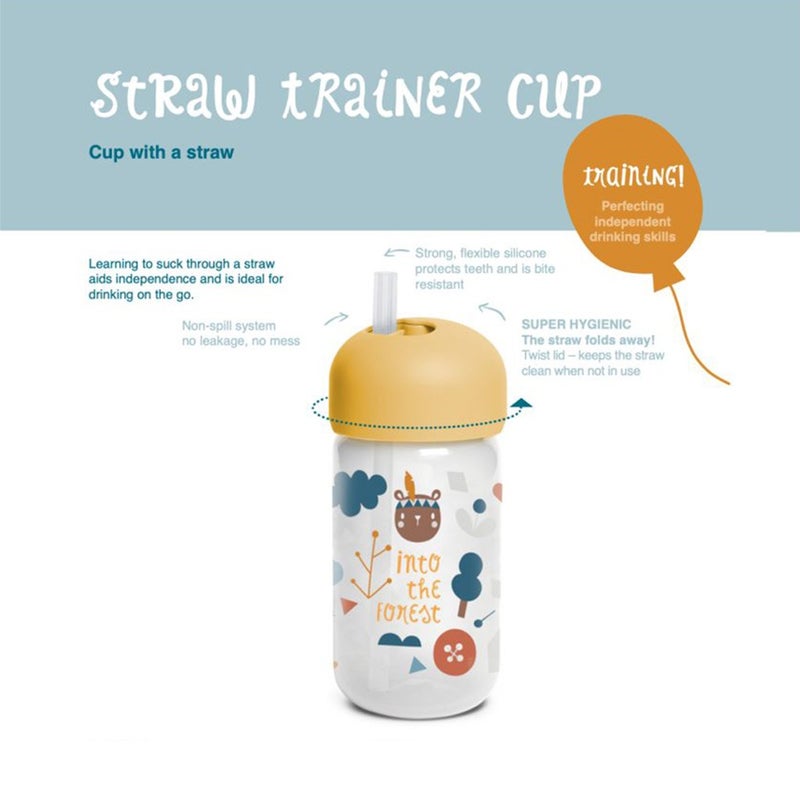 Suavinex Straw Trainer Bottle Forest Yellow For Babies L3