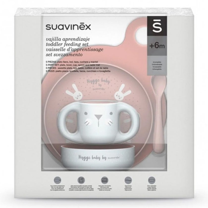 Suavinex Hygge Baby Toddler Feeding 5 Piece Set For 6 Months+ Baby Girl