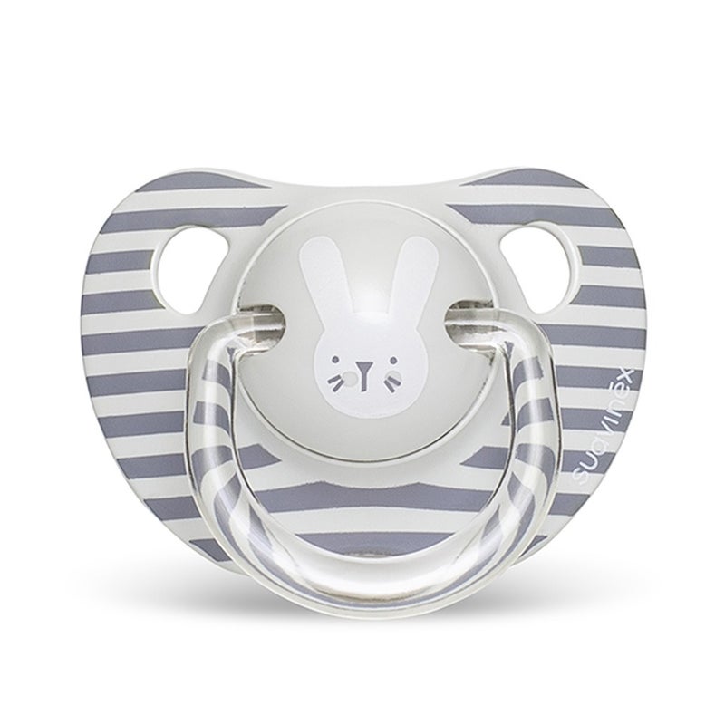 Suavinex Evolution Anatomical Soother Grey Rabbit 6-18 Month Babies