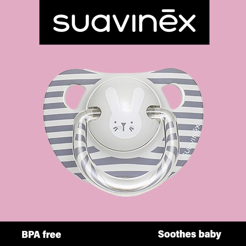 Suavinex Evolution Anatomical Soother Grey Rabbit 6-18 Month Babies