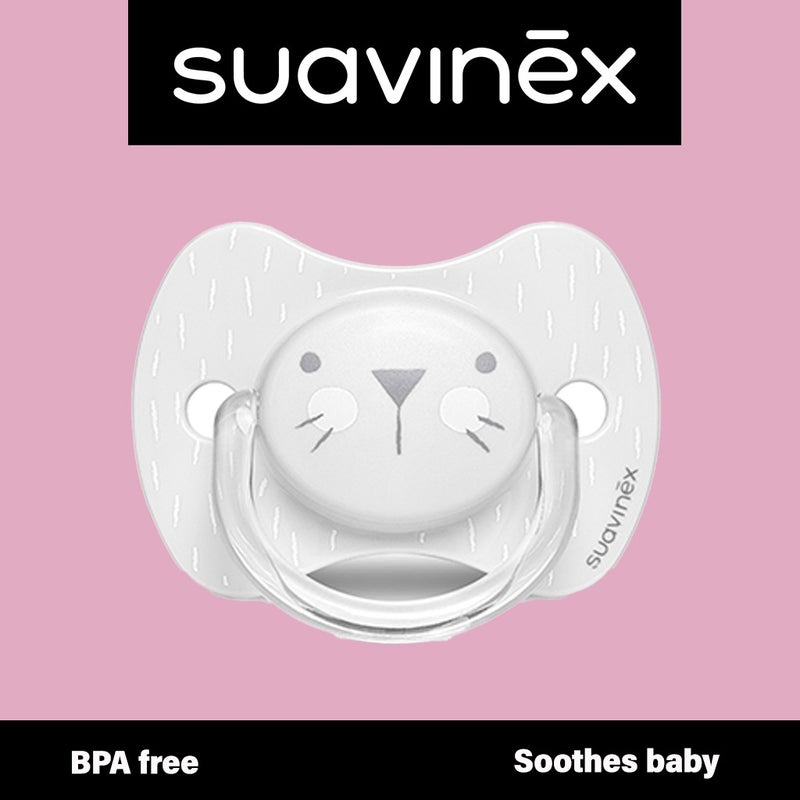 Suavinex Premium Physiological Soother Grey Whiskers 0-6 Month Babies