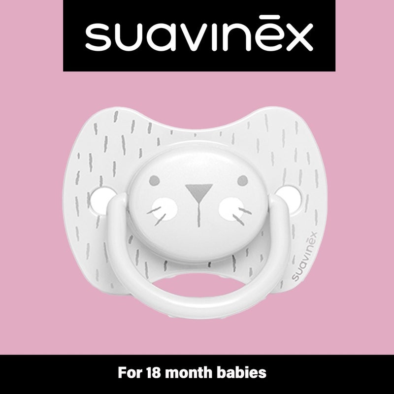 Suavinex Premium Physiological Soother Grey Whiskers 18 Month