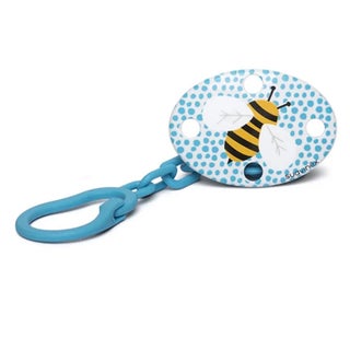 Suavinex Oval Soother Clip For 4-18 Months Baby, Bee Blue, Pack of 1's