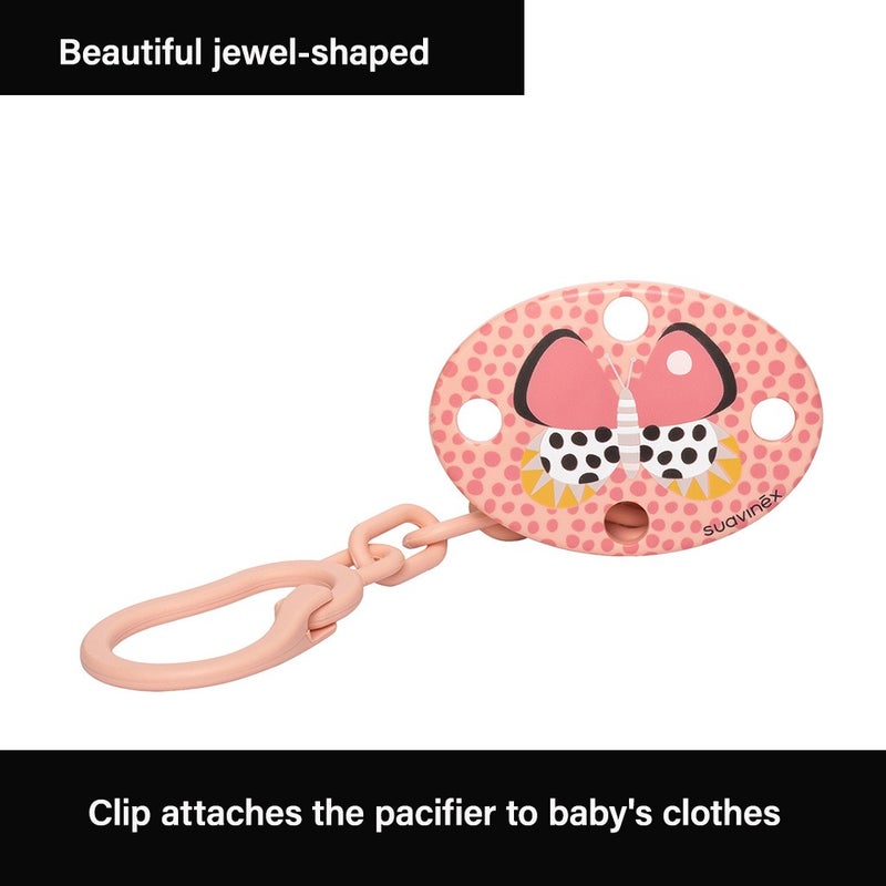 Suavinex Oval Soother Clip Butterfly Orange For Babies