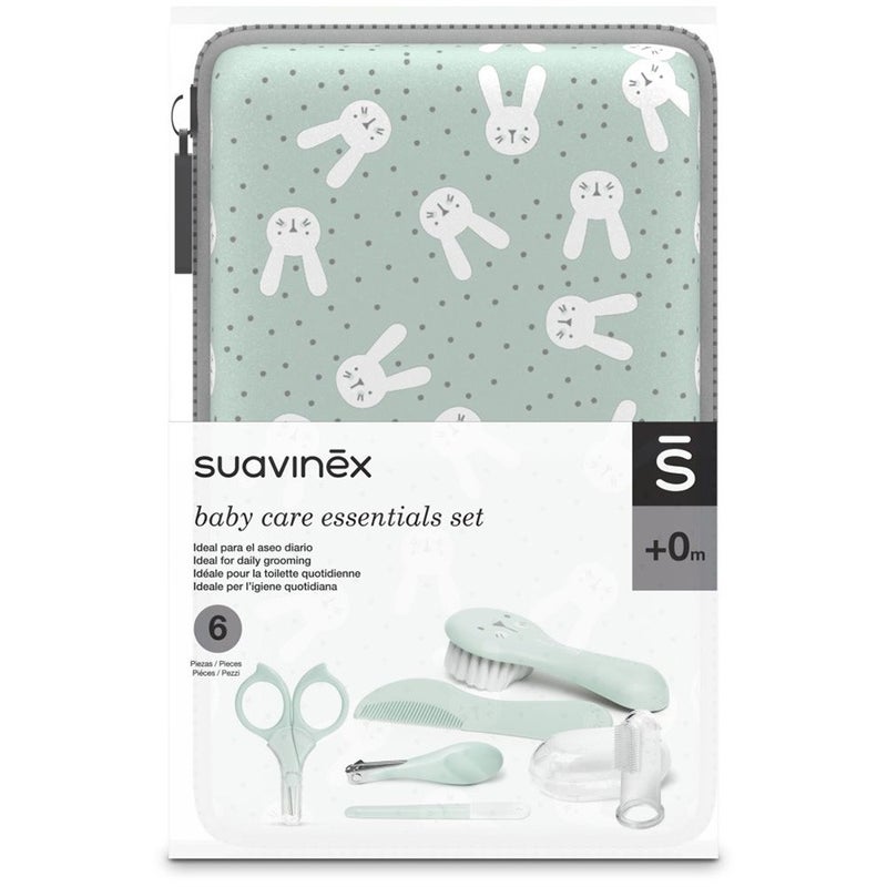 Suavinex Complete Portable Essential Care & Grooming Manicure Set For Baby, Green, Pack of 6 Pieces
