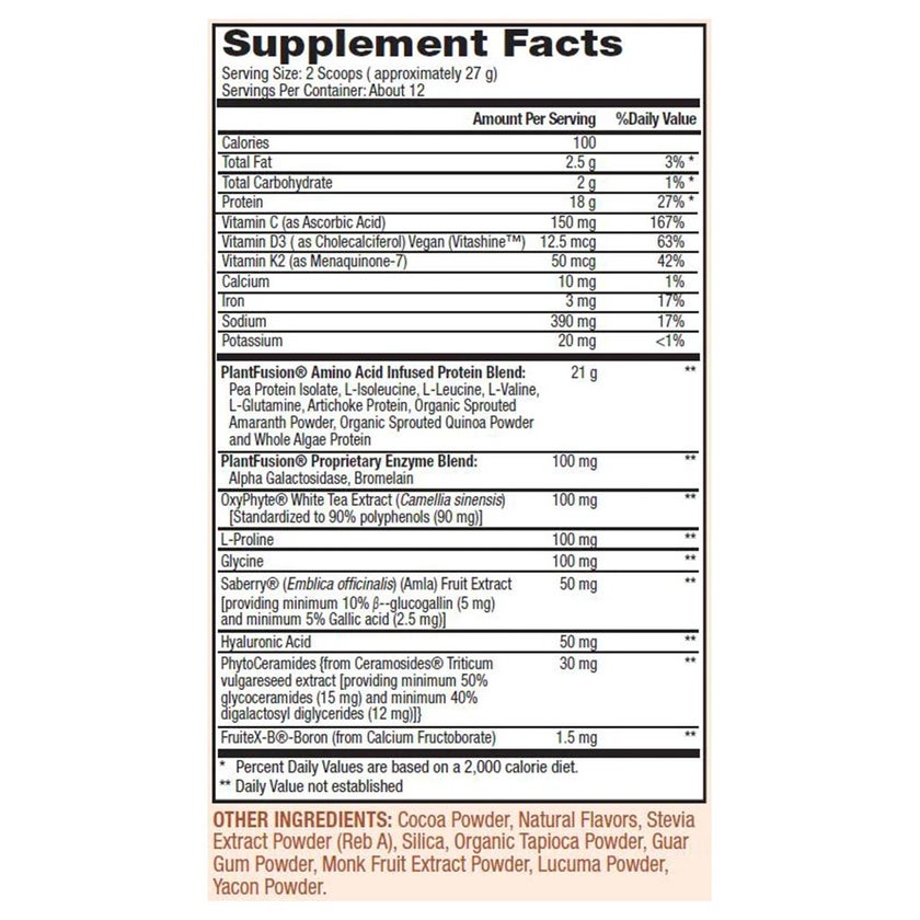 PlantFusion Complete Plant Collagen Powder Chocolate 324g