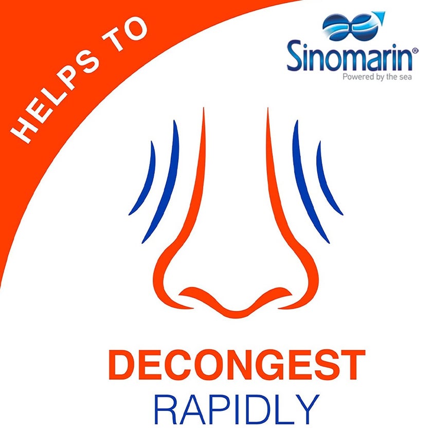 Sinomarin ENT Nose Care Hypertonic Sea Water Natural Decongestant Nasal Spray 200ml