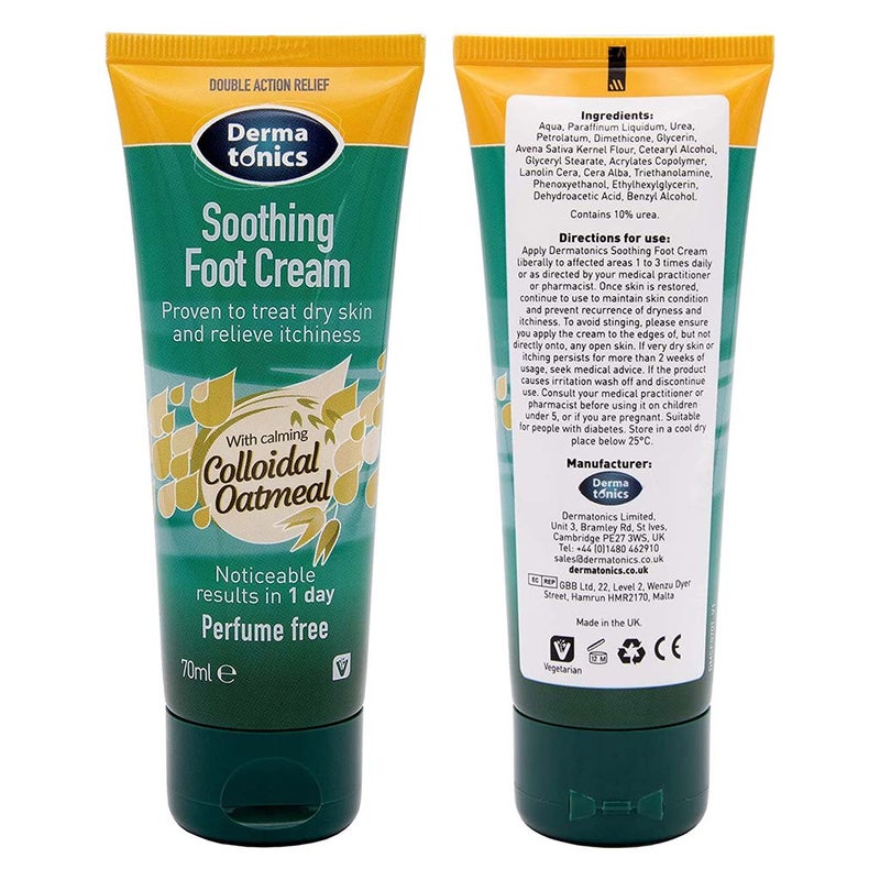 Dermatonics Soothing Foot Cream With Calming Colloidal Oatmeal 70ml
