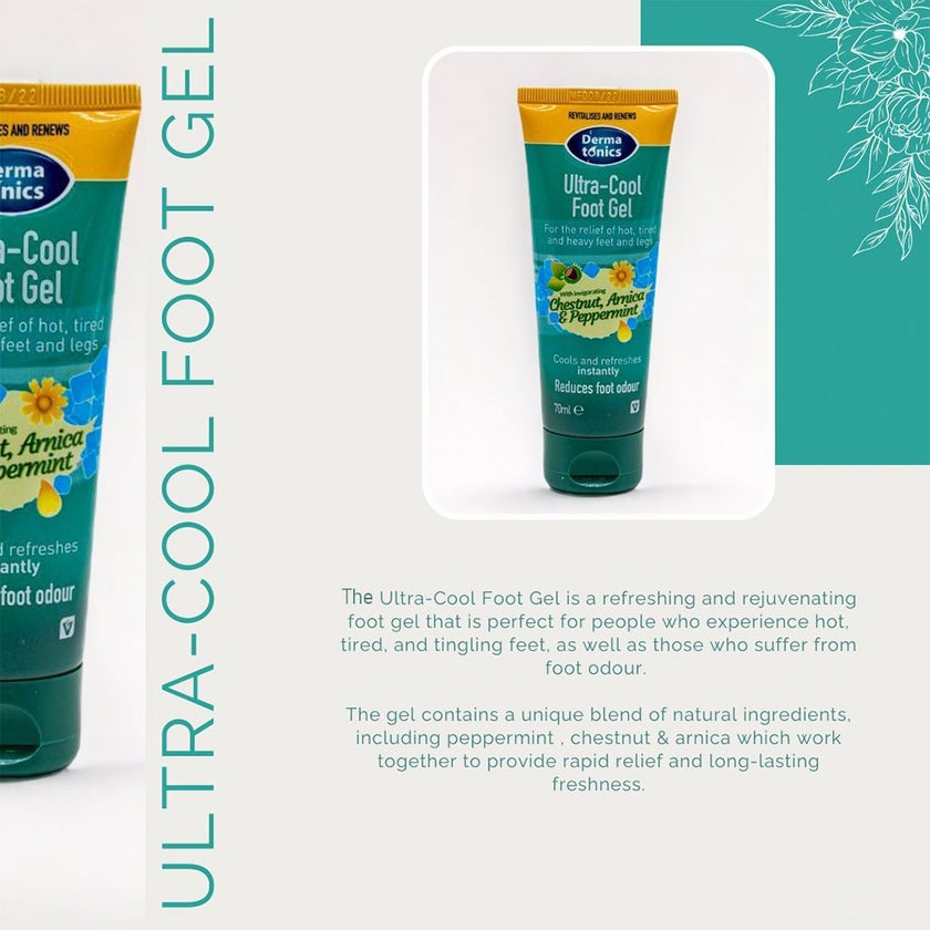Dermatonics Natural Care Ultra-Cool Foot Gel For Tired & Heavy Feet & Legs 70ml