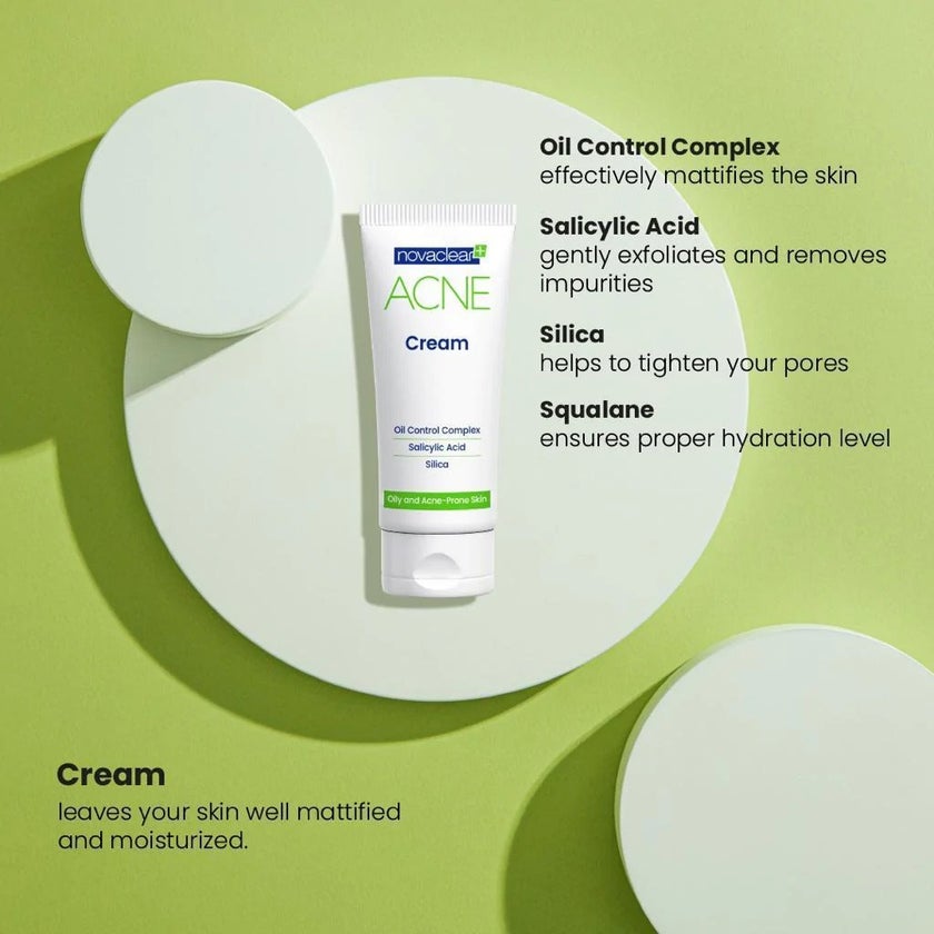 Novaclear Acne Cream With Salicylic Acid For Oily And Acne Prone Skin 40ml