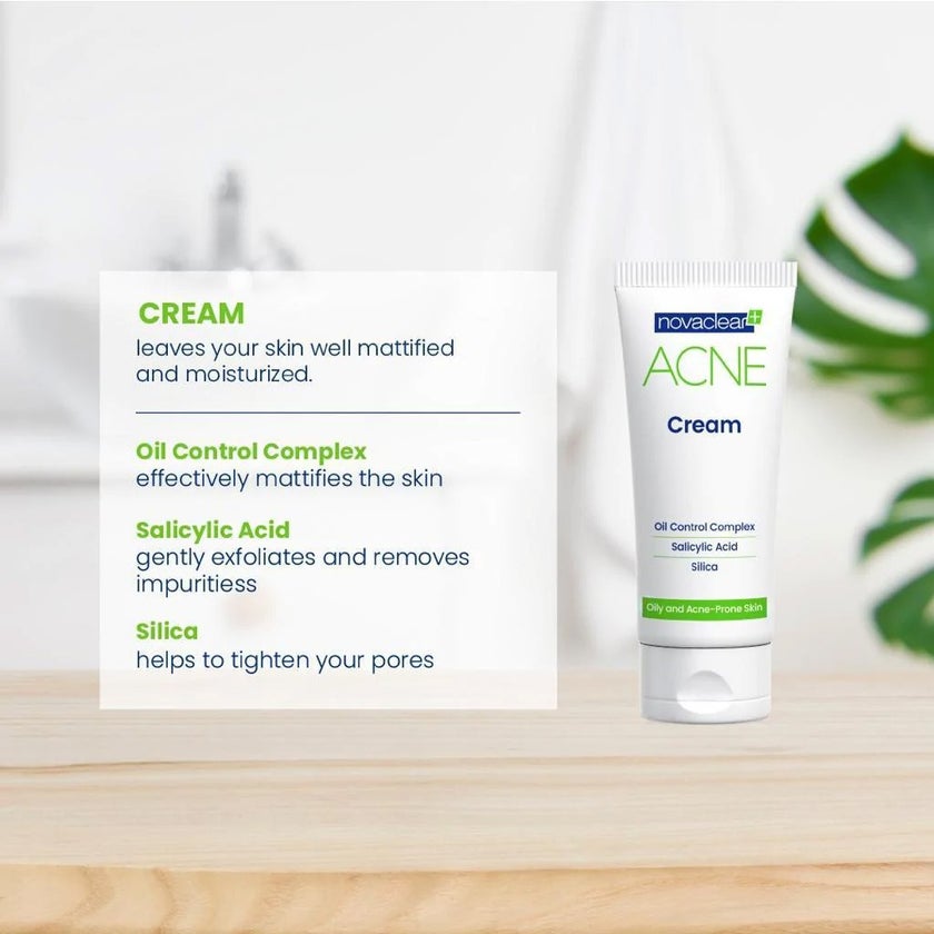 Novaclear Acne Cream With Salicylic Acid For Oily And Acne Prone Skin 40ml