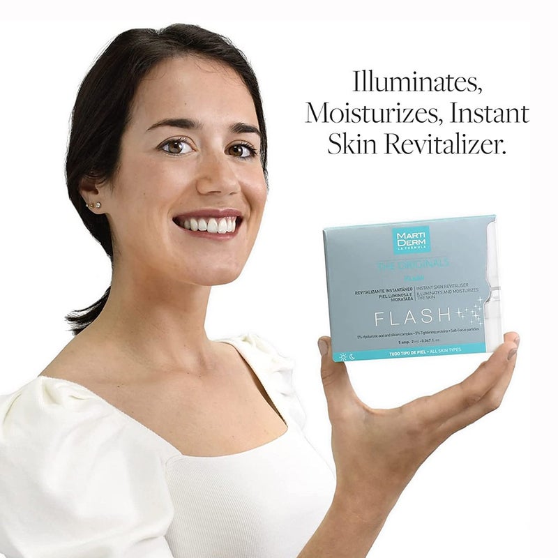 Marti Derm The Originals Flash Ampoules With Immediate Anti-fatigue & Skin Illuminating effect 5 × 2ml