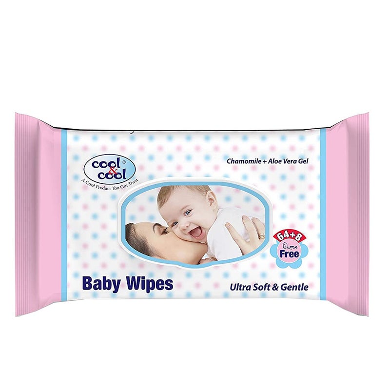 Cool & Cool Baby Wipes 64's + 8's PROMO PACK