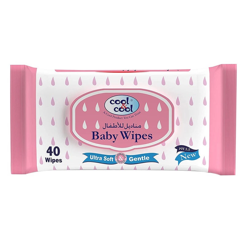 Cool & Cool Baby Wipes 40's Pack of 1's