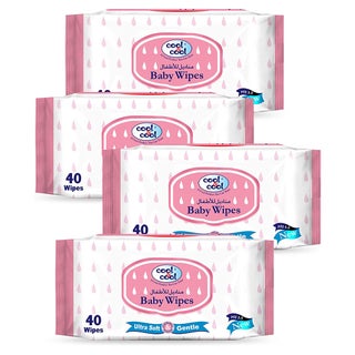 Cool & Cool Baby Wipes 40's Pack of 4's