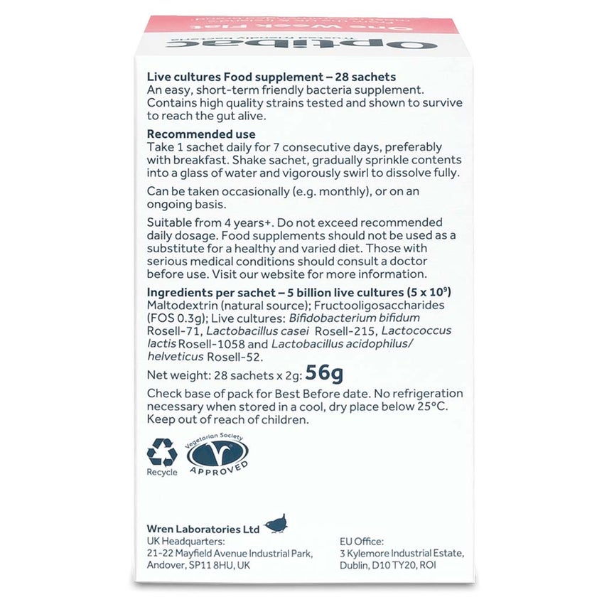 Optibac One Week Flat Probiotics Sachets, Pack of 28's