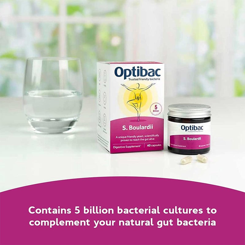 Optibac Saccharomyces Boulardii Digestive Capsules 40's