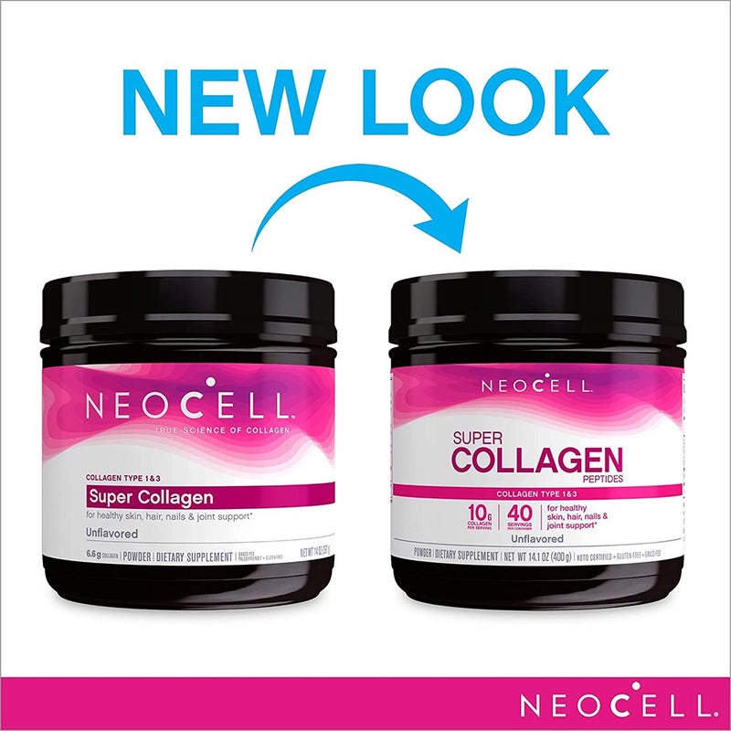 NeoCell Super Collagen Peptides Collagen Type 1 & 3 Powder Unflavored For healthy skin, hair & nails 400g
