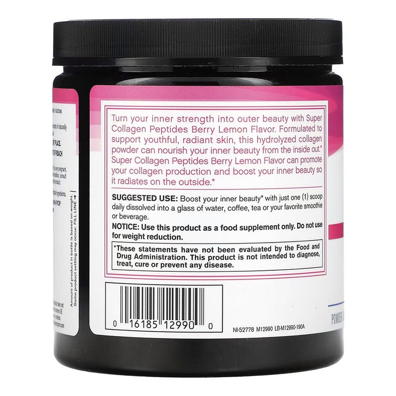 NeoCell Super Collagen Peptide Collagen Type 1 & 3 Powder Berry Lemon Flavor For healthy skin, hair & nails 190g