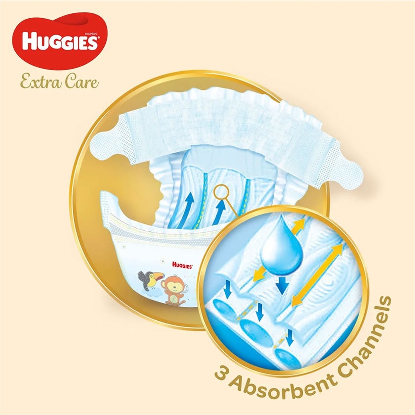 Huggies Extra Care Baby Diapers, Size 3, 6-10kg, Pack of 76's