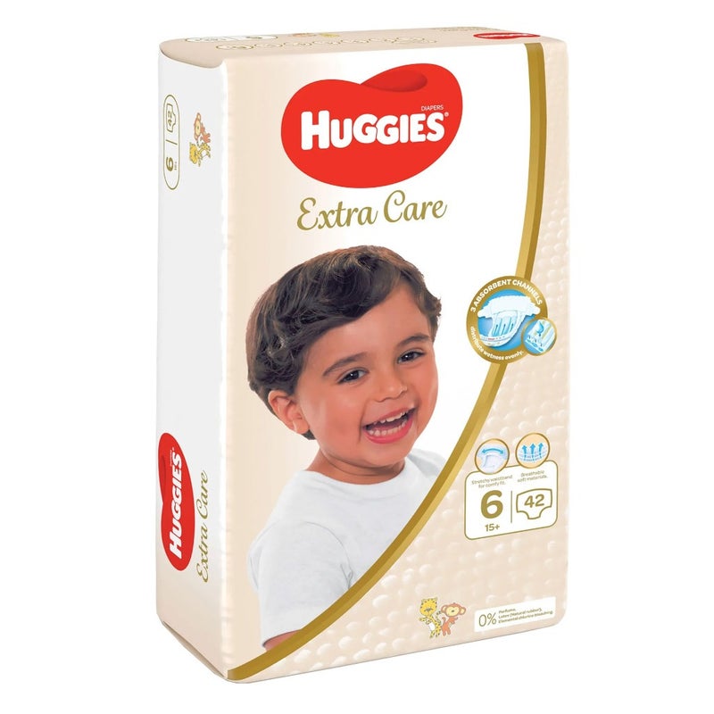 Huggies Extra Care Baby Diapers, Size 6, 15+Kg, Pack of 42's