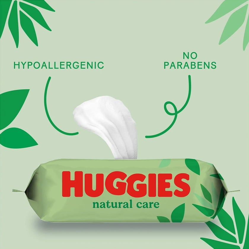 Huggies Natural Care Baby Wet Wipes With Aloe Vera, Pack of 56's