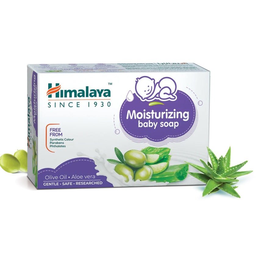 Himalaya Moisturizing Baby Soap With Aloe Vera And Olive Oil 125g, Pack of 6