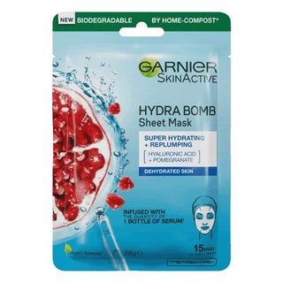 Garnier SkinActive Hydra Bomb Pomegranate Serum Sheet Mask With Hyaluronic Acid For Dehydrated Skin, Pack of 1's