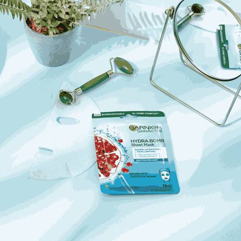 Garnier SkinActive Hydra Bomb Pomegranate Serum Sheet Mask With Hyaluronic Acid For Dehydrated Skin, Pack of 1's