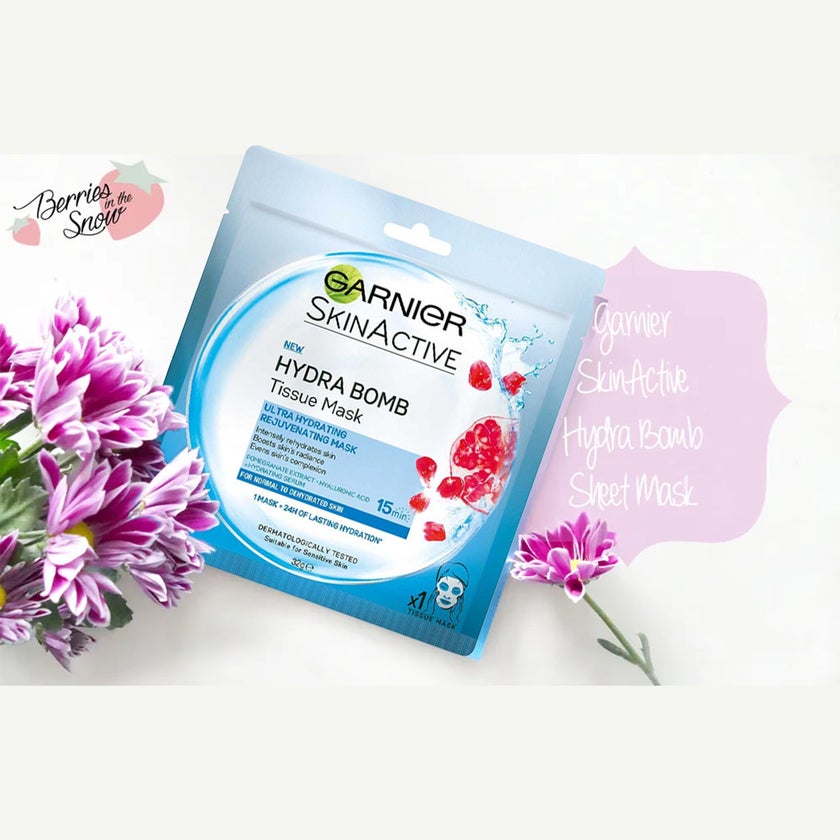 Garnier SkinActive Hydra Bomb Ultra Hydrating and Rejuvenating Facial Tissue Mask with Pomegranate Extract For Normal To Dehydrated Skin 32g