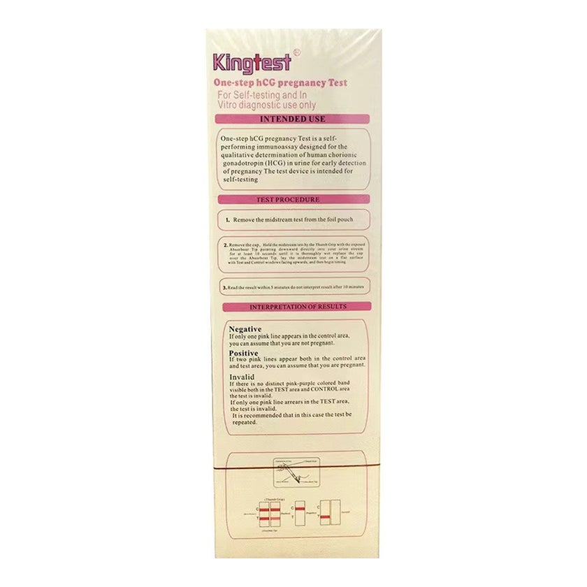 King Test Rapid One Step hCG Midstream Pregnancy Test Kit
